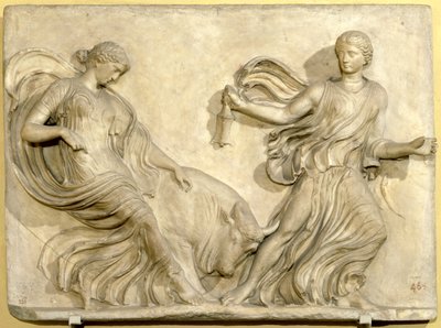 Reliëf van de Tempel van Nike van de Akropolis, Athene, Neo-Attisch, Grieks, laat 2e eeuw v.Chr. door Hippolyte Lalaise Devéria