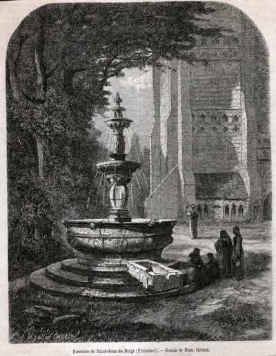 Sint Jan van de Vinger, circa 1850 (gravure) door . .