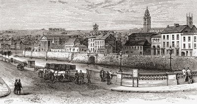 Shandon bij de rivier de Lee, County Cork, Ierland in de late 19e eeuw, uit Our Own Country gepubliceerd in 1898 door Ferdinand Georg Waldmuller