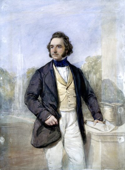 Sir Joseph Paxton, Engelse architect en ontwerper van het Crystal Palace, ca. 1851 door Ferdinand Georg Waldmuller