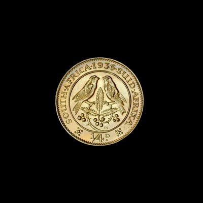 Zuid-Afrikaanse kwart penny munt (farthing) 1936 door Hippolyte Lalaise Devéria