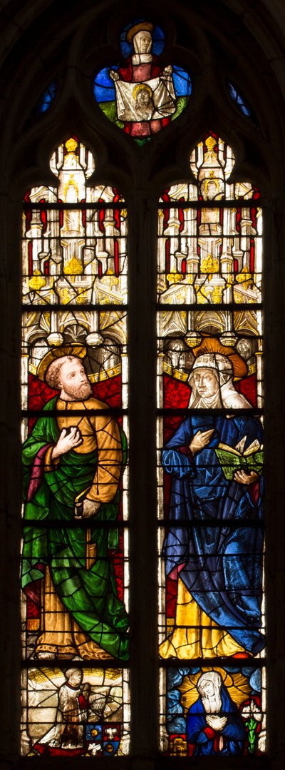Glas-in-loodraam van de kathedraal van Saint Etienne de Sens door . .