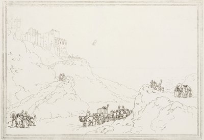 De eerste Kanaaloversteek per ballon, 7 januari 1785 door Frederick (attr. to) Barnard