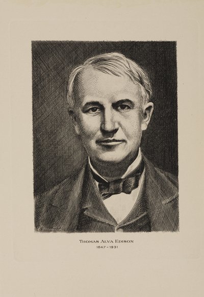 Thomas Alva Edison, Amerikaanse uitvinder, begin 20e eeuw door Frederick (attr. to) Barnard