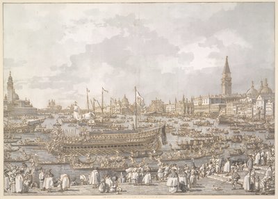 De Doge van Venetië vertrekt naar de Lido door Canaletto
