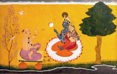 Jayadeva aanbidt Radha en Krishna door Manak