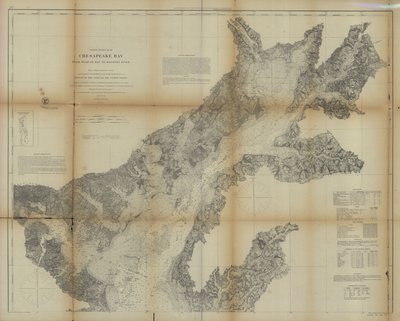 Chesapeake Bay van de kop tot de Potomac-rivier door United States Coast Survey