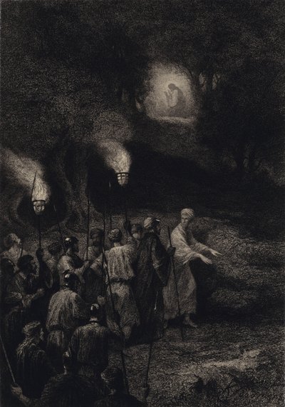 Judas verraadt Jezus door after Albert Robida