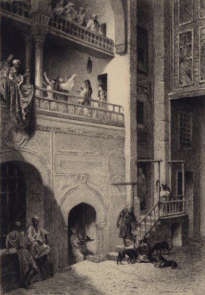 Lazarus en de rijke man door after Albert Robida
