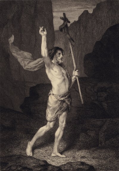 Sint Jan in de woestijn door after Albert Robida