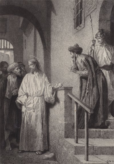 De moeder en de broeders van Jezus door after Albert Robida