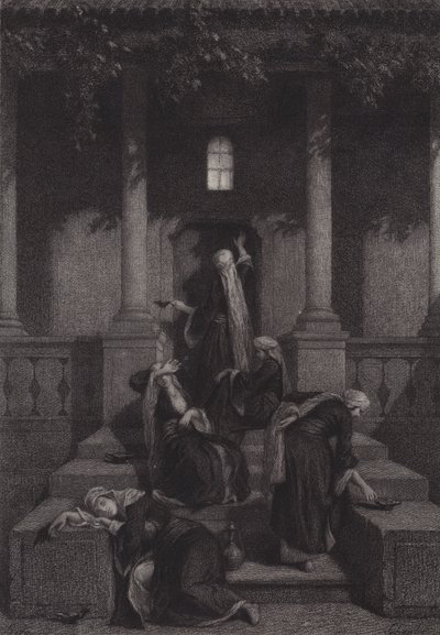 De wijze en de dwaze maagden door after Albert Robida