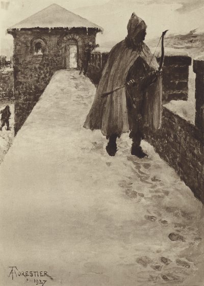 Patrouilleren bij een Noord-Brits Fort in de Winter door after Amedee Forestier