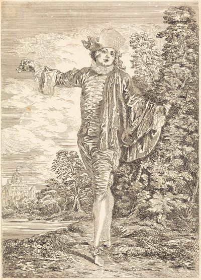 Onverschillig door after Antoine Watteau