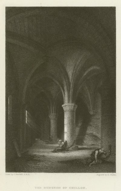 De kerker van Chillon door after C. Stanfield