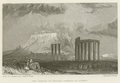 De Tempel van Jupiter Olympus in Athene door after C. Stanfield