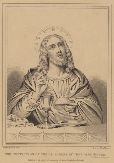 De Instelling van het Sacrament van het Avondmaal, Korintiërs door after Carlo Dolci