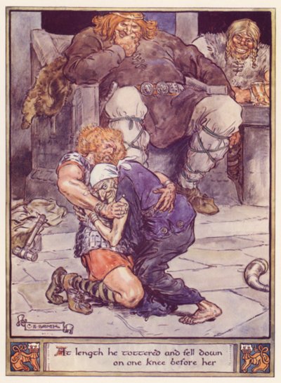 Uiteindelijk wankelde hij en viel op de knie voor haar neer door after Charles Edmund Brock