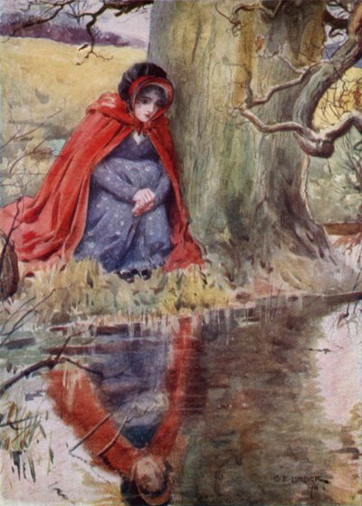 Hetty Sorrel bij de vijver door after Charles Edmund Brock