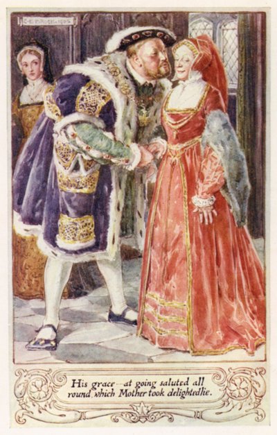 Zijn genade, bij het vertrek groette hij iedereen, wat Moeder verrukt deed door after Charles Edmund Brock