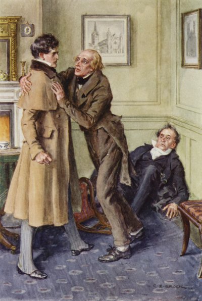 Illustratie voor Martin Chuzzlewit door after Charles Edmund Brock