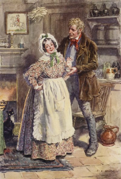 Illustratie voor Martin Chuzzlewit door after Charles Edmund Brock