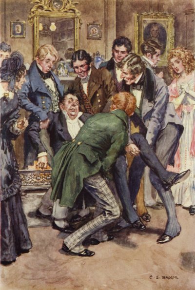 Illustratie voor Martin Chuzzlewit door after Charles Edmund Brock