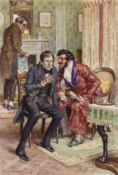 Illustratie voor Martin Chuzzlewit door after Charles Edmund Brock