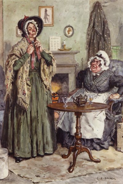 Illustratie voor Martin Chuzzlewit door after Charles Edmund Brock
