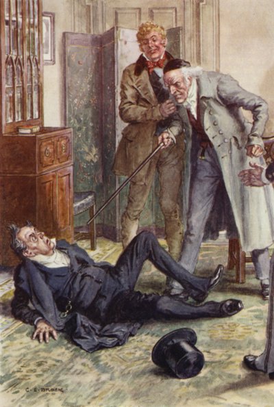 Illustratie voor Martin Chuzzlewit door after Charles Edmund Brock