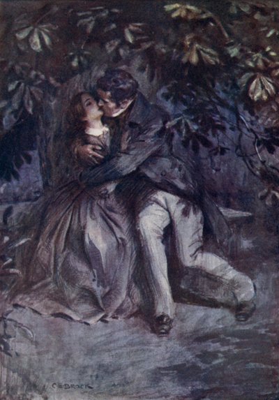 Mr. Rochester verklaart zijn Liefde door after Charles Edmund Brock