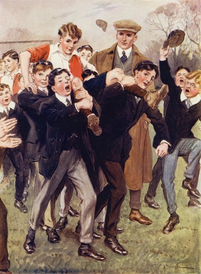Zet hem nu neer, mannen, zei Bentley; Je trekt hem uit elkaar! door after Charles Edmund Brock