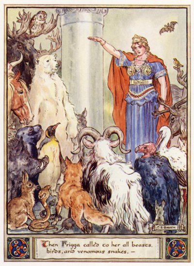 Toen riep Frigga alle dieren, vogels en giftige slangen door after Charles Edmund Brock