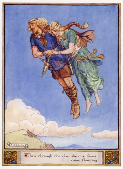 Toen kwamen er twee vormen zwevend door de heldere lucht door after Charles Edmund Brock