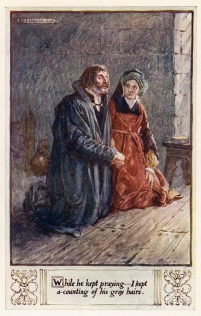 Terwijl hij bleef bidden, bleef ik zijn grijze haren tellen door after Charles Edmund Brock