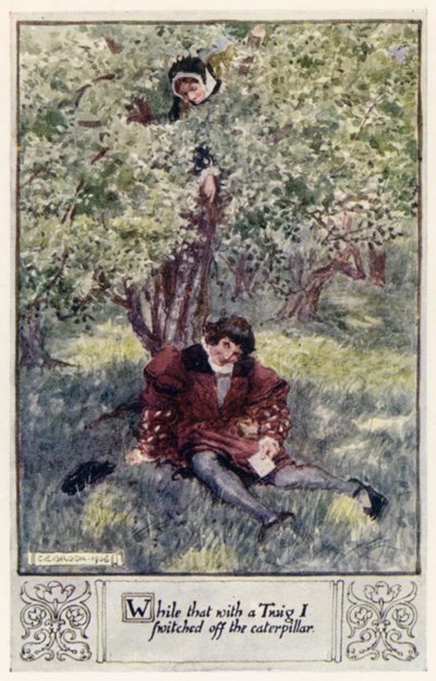 Terwijl ik met een takje de rups wegveegde door after Charles Edmund Brock