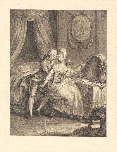 Dame bij haar Toilet door after Charles Eisen