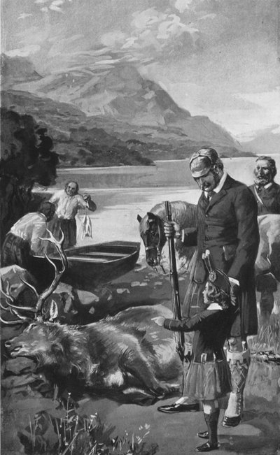 De Prins van Wales als een Jonge Hooglander door after Charles Mills Sheldon