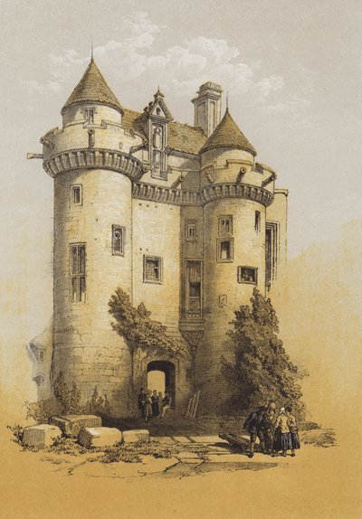 Grote ingang van Falkland Palace door after David Roberts