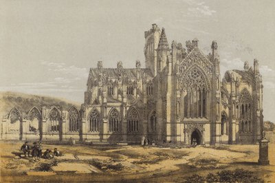 Abdij van Melrose, vanuit het zuiden door after David Roberts