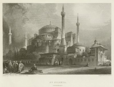 St Sophia, Constantinopel door after David Roberts
