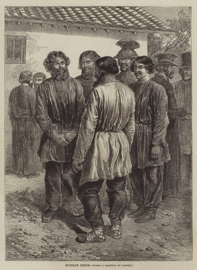 Russische Lijfeigenen door after Denis Auguste Marie Raffet