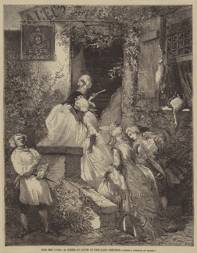 De Herbergdeur, een Scene in Dijon in de Vorige Eeuw door after Edmond Morin