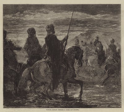 Turkse cavalerie die een rivier doorwaadt door after Edmond Morin