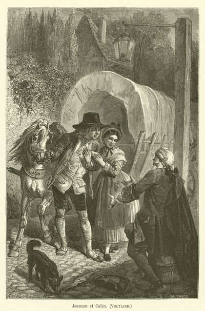 Jeannot en Colin, Voltaire door after Emile Antoine Bayard