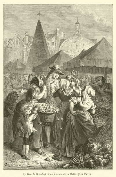 De hertog van Beaufort en de vrouwen van de Halle, Guy Patin door after Emile Antoine Bayard