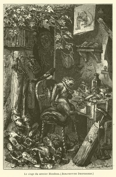 De aap van de schoenmaker Blondeau, Bonaventure Desperriers door after Emile Antoine Bayard