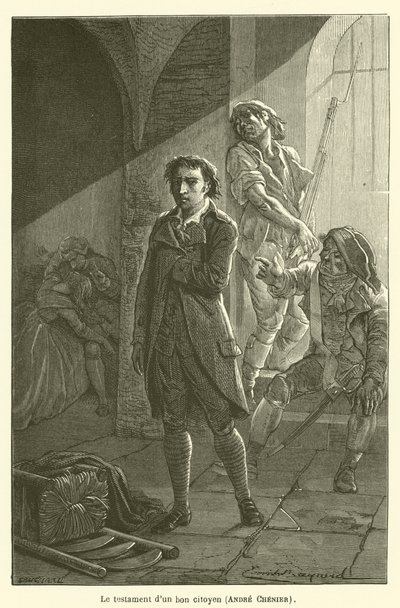 Het testament van een goede burger, Andre Chenier door after Emile Antoine Bayard