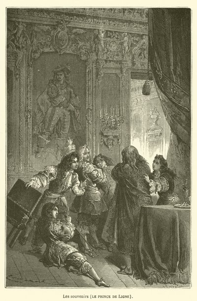 De herinneringen, de prins van Ligne door after Emile Antoine Bayard