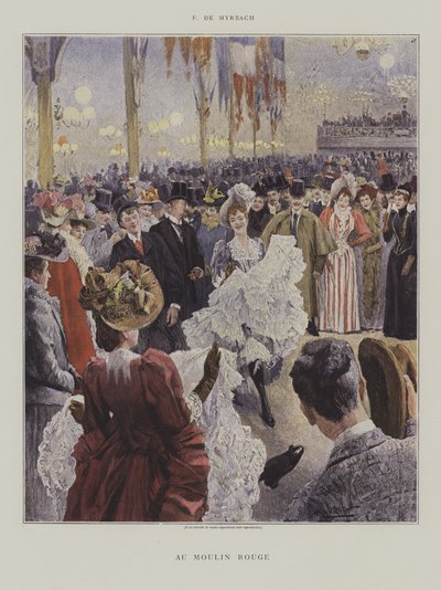 In de Moulin Rouge door after Felicien baron de Myrbach Rheinfeld